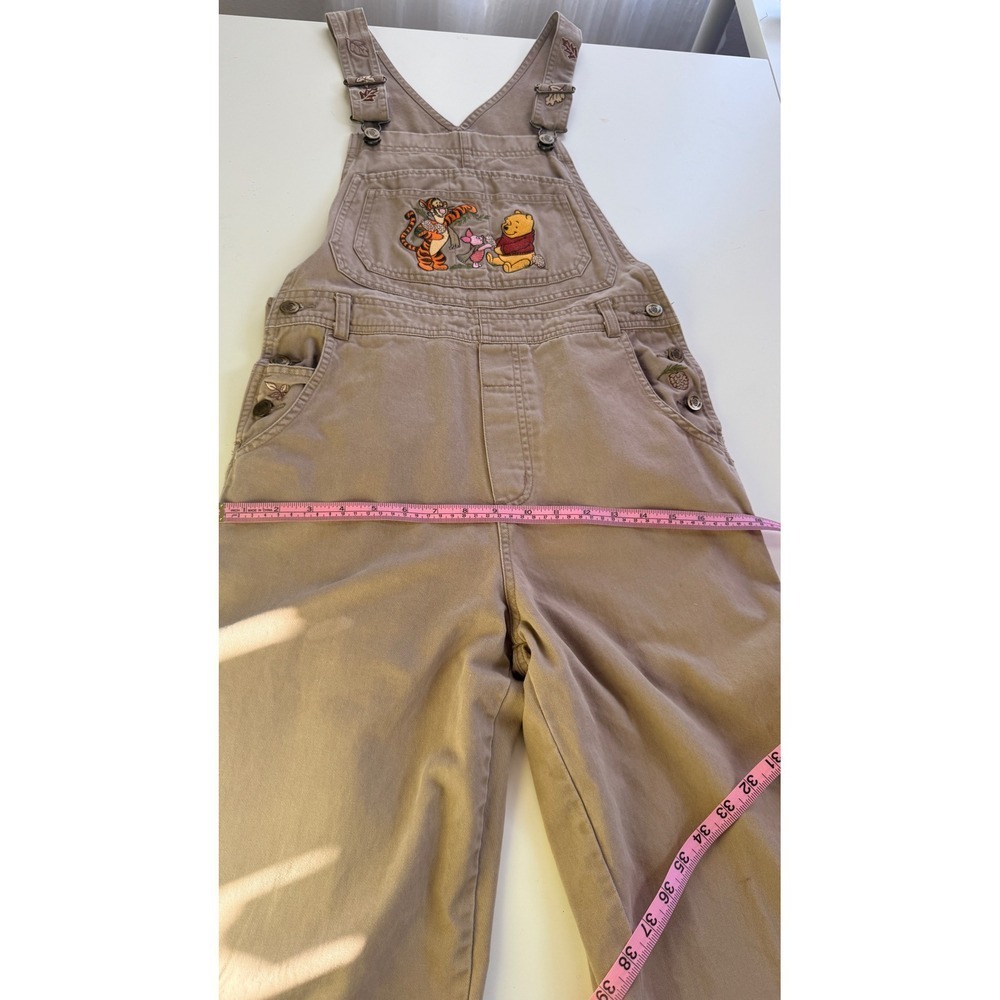 Disney Catalog Vintage Winnie the Pooh Embroidered Overalls Tan Brown Women S - Picture 11 of 16
